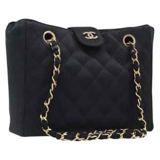 Chanel Pre-owned Satin Shoulder Bag - Dames - Pre-owned - Zwart - Maat: ONE Size Satijn