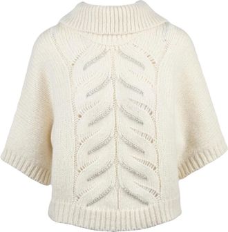 PESERICO Truien & Vesten, Dames, Wit, S, Wol, Maglione Collo Alto