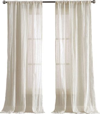 French Connection Charter Crushed Set of 2 Curtain Panels in Natural at Nordstrom Rack, Size 50X96