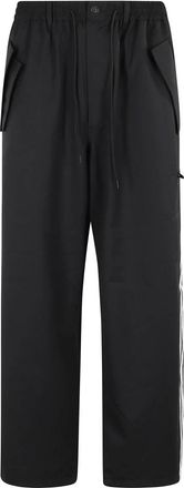 Yohji Yamamoto Zwarte Wo Broek met Zakken - Heren - Straight fit broeken - Zwart - L - Broeken
