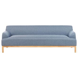 Beliani Beliani - Sof&aacute; 3 Plazas Elegante Tela Poli&eacute;ster Patas De Madera Sala De Estar Azul Sosjo