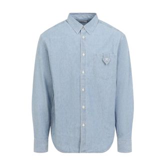 Celine Celine, Heren, Overhemden, Blauw, Maat: S Katoen