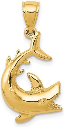 Diamond2Deal 14k Yellow Gold Shark Pendant