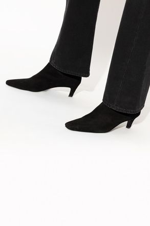 Toteme Suede Heeled Ankle Boots, Womens, Black