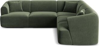 Cosmopolitan Design Sof&aacute; esquinero sim&eacute;trico modular 6 plazas terciopelo verde