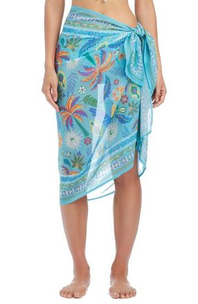Bleu Rod Beattie Tropical Paisley Cover-Up Pareo in Turquoise at Nordstrom