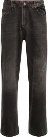 Philipp Plein fleece-panelled jeans - Black