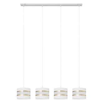 Netlighting Helen Straight Bar Pendant Ceiling Light White Gold 100cm
