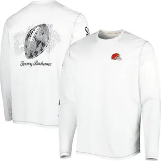 Tommy Bahama Mens Tommy Bahama White Cleveland Browns Laces Out Billboard Long Sleeve T-Shirt at Nordstrom, Size Xx-Large