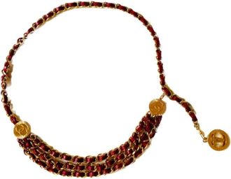 Chanel Pre-owned Fabric belts - Dames - Vintage Accessoires - Rood - ONE Size - Vintage