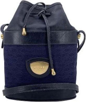 Gucci Pre-owned Bucket Bags, female, Blue, Size: ONE SIZE Pre-owned Bucket Bag
