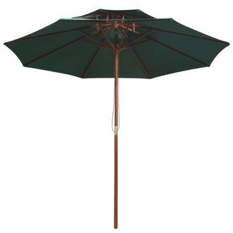 Berkfield Home Double Decker Parasol 270x270 cm Wooden Pole Green