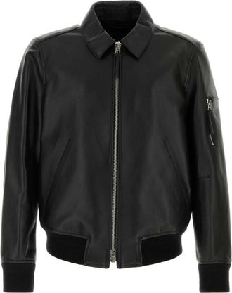 Tom Ford Black Solid Leather Jacket