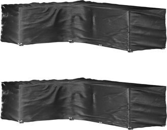 vidaXL Vidaxl - Fundas Muebles Jard&iacute;n Forma De L 2 Uds 18 Ojales 220x285x80 Cm