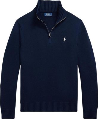 Polo Ralph Lauren Pullover met lange mouwen - Heren - Vesten met rits - Blauw - S - Katoen - Hoodies & sweatvesten
