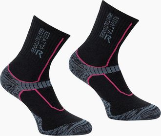 Regatta Womens Regatta Womens/Ladies Merino Wool Hiking Crew Socks - Black/Black - Size: 6/6.5/7/7.5/8