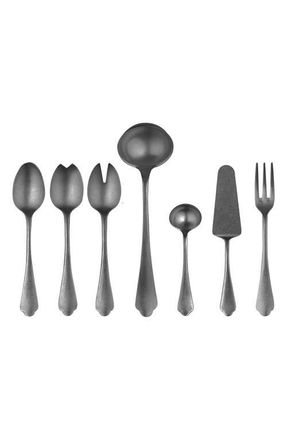 Mepra Dolce Vita Pewter 7-Piece Place Serving Set in Black at Nordstrom