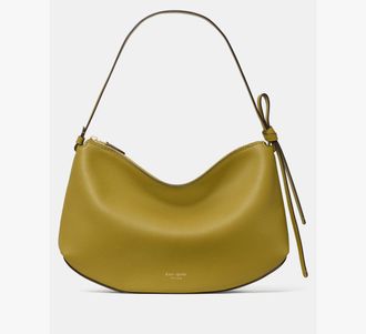 Kate Spade New York Womens Loop Large Shoulder Bag in Green | Pebble Leather