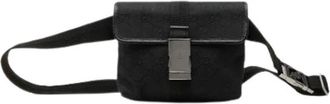 Gucci Pre-owned Canvas Belt Bag - Dames - Vintage Heuptassen - Zwart - ONE Size - Leer - Vintage