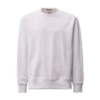 C.P. Company Sweatshirts, male, White, Size: XL Metropolis Crew Neck Logo Sweatshirt