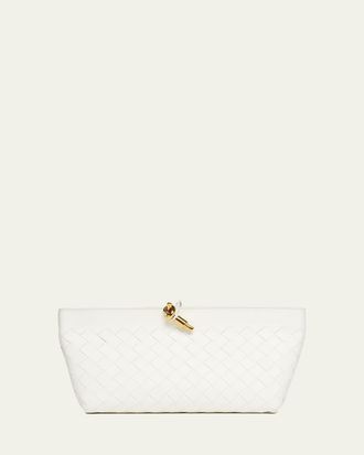 Bottega Veneta Andiamo Knot-Embellished Leather Clutch Bag