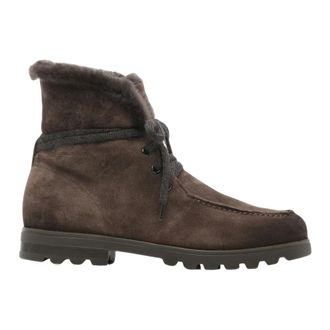 Santoni Stivaletto in camoscio con pelliccia - - Shoes - Donna - Marrone - 39 EU