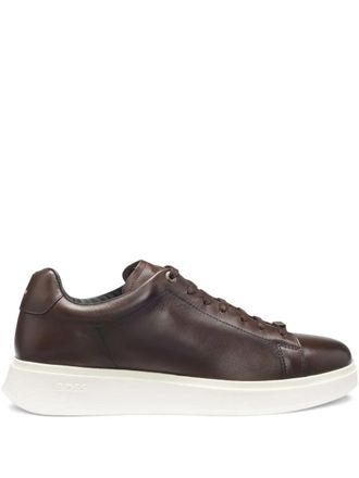 BOSS leather sneakers - Brown