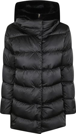 Herno A-shape Satin Down Jacket - Dames - Winterjassen - Zwart - L - Polyester - Jassen