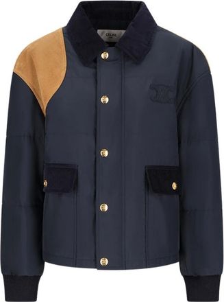 Celine Light Jackets, female, Blue, S, Triomphe Hunting Robe