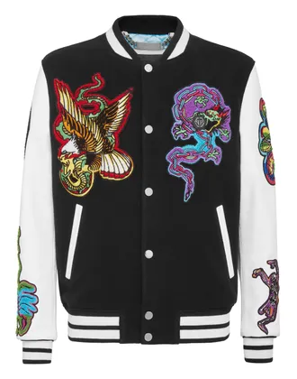 Philipp Plein College Bomber Leather sleeves Tattoo Patches