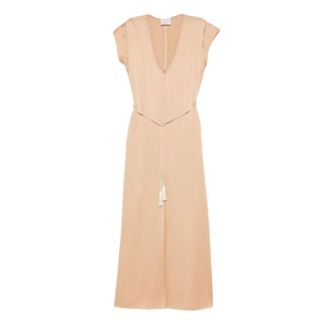 Forte_Forte Maxi Jurk - Dames - Maxi kleedjes - Beige - S - Kleedjes