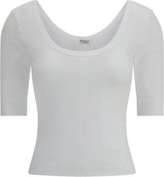 Brunello Cucinelli Dames, Tops, Wit, Maat: L Katoen