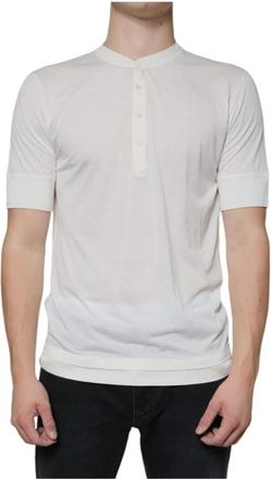 Dolce & Gabbana Zijdeblend korte mouw T-shirt - Heren - T-shirts - Wit - XS - Katoen - Tops