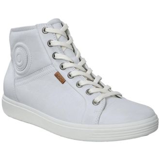 Ecco Ecco Soft 7 Mid 430023 Leather Womens High Top Trainers - White Droid - Size:UK 8-8.5