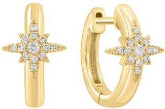 Effy Diamond Pav&eacute; Huggie Hoop Earrings - 0.29ct in Gold at Nordstrom Rack