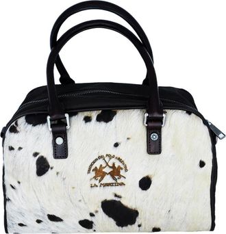La Martina Bruine Schoudertas met Dierenprint Effect - Dames - Handtassen - Wit - ONE Size - Leer - Tassen