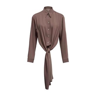 Maison Margiela Dames, Blouses & Shirts, Bruin, Maat: L Poliester