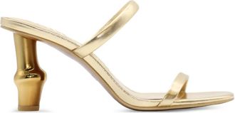 Cult Gaia 80 mm sandalen met dubbele bandjes en sculpturale hak - Goud