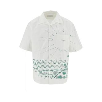 Prada Printed cotton bowling shirt Man M