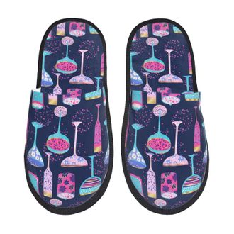 Generic Wine Glasses And Cocktails Men Women Slippers Slip On Shoes Cosy Sliders For Bedroom Indoor Outdoor L