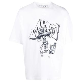 Off-white Off-white Graff Freest Over Skate T-shirt Met Korte Mouwen, Wit
