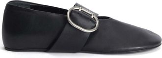 Jil Sander Buckled Ballet Pumps - Womens - Ovine Leather (top Grain)/Calf Leather