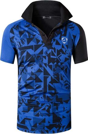 Jeansian Mens Sports Breathable Short Sleeve Polo T-Shirts Tee Tops Running Training LSL279 Blue XL