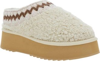 Mou Womens White Mules With Braided Detail Sheep