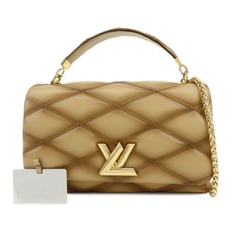 Louis Vuitton Go-14 Nm Malletage Leather Beige Leather Handbag (Pre-Owned)