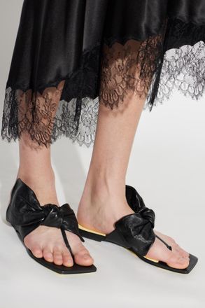 Givenchy Boudoir Bow Thongs Flip-flops, Womens, Black