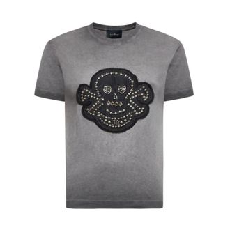 John Richmond Camiseta con aplicaci&oacute;n de calavera - Tops - Mujer - Gris - M