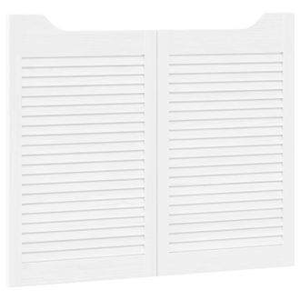 vidaXL Puertas Batientes 2 Pcs Blanco Madera De Pino Maciza Vidaxl