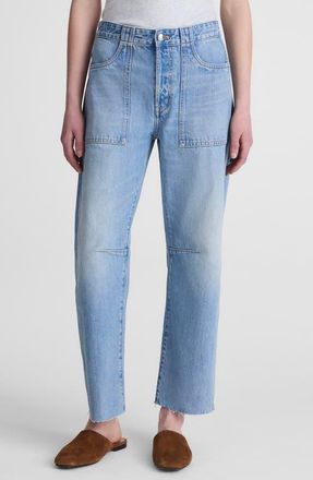 Madewell Darted Utility Barrel Leg Jeans in Faded Horizon Wash at Nordstrom, Size 28