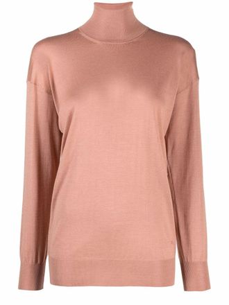 Tom Ford high-neck knitted long-sleeve top - women - Silk/Cashmere - L - Pink